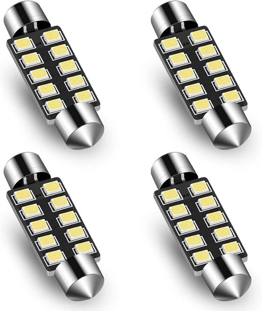 Audak Festoon LED Bulb 42mm 2835 10SMD Canbus Error Free Fit for Interior Dome Map Lights Door Courtesy Lights Trunk Lights License Plate Lights (Pack of 4)