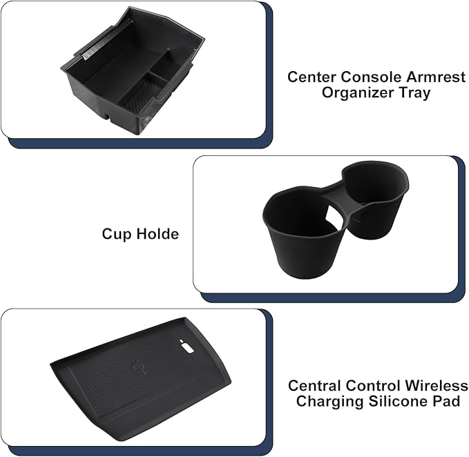 3PCS Center Console Organizer for 2025 Forester Accessrioes Middle Console Cup Holder 2025 Forester Storage Box Wireless Charging Protective Mat