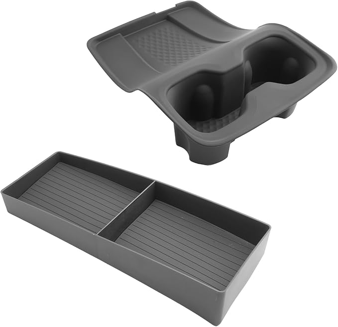 LUWU 2025 2026 Traverse Center Console Organizer Tray Compatible with 2025 2026 Chevrolet Traverse Accessories 2025 2026 Traverse Center Console Cup Holder Dashboard Storage Tray Black 2-Pack