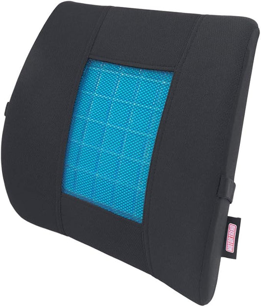 Motor Trend Cooling Car Lumbar Support Cushion - Made with Memory Foam for Maximum Coccyx Comfort & Back Tailbone Pain Relief, Ideal for Car and Office Chairs