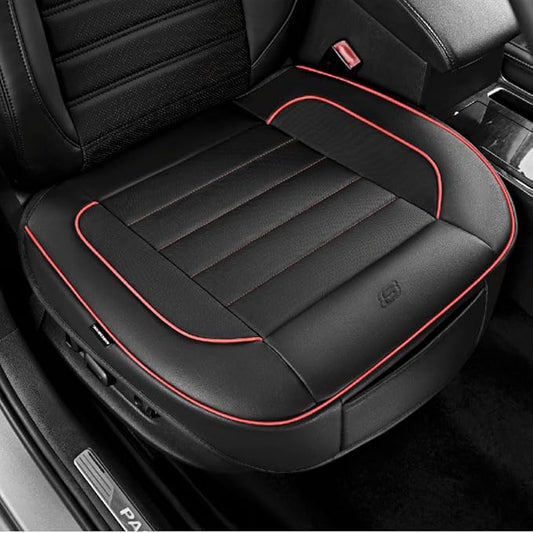 Skechers Car Seat Cover,Memory Foam Luxury Faux Leather Front Bottom Seat Cushion Cover,Universal Anti-Slip and Wrap Around The Bottom with Storage Bags,Suitable for Most Vehicles-1 Piece,Red