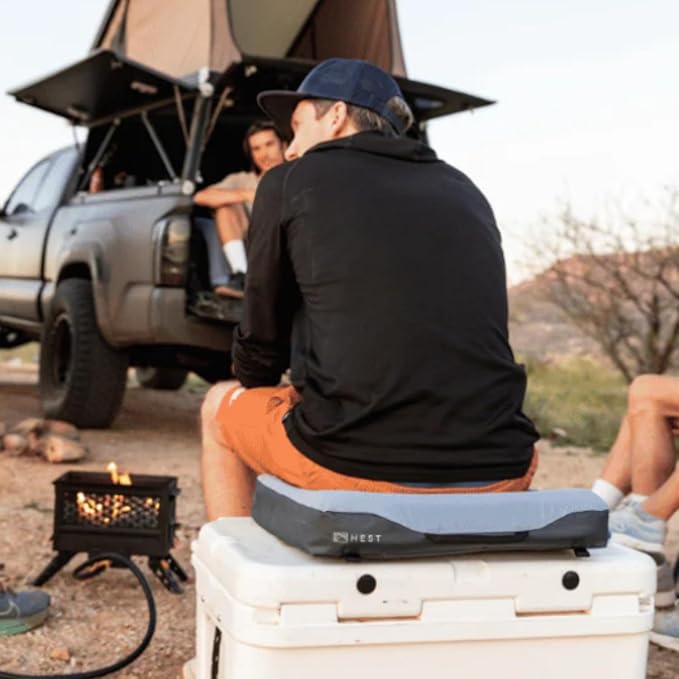 HEST Foamy Seat Cushion - Designed for Camping, Airplane Flights, Car Seats, and Office Chairs - Premium Comfort and Support on Any Surface - Temperature Resilient Foam - Waterproof Bottom