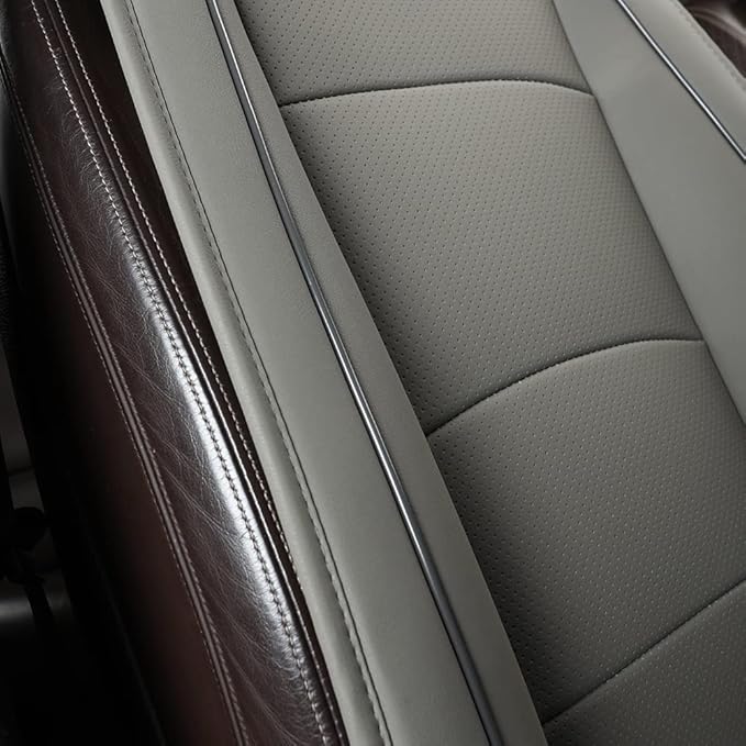 1pcs Luxury Car Seat Backrest Protector Cover Car Interior PU Leather Car Seat Cover Universal Anti-Slip Seat Cover(Dark Grey Backrest)