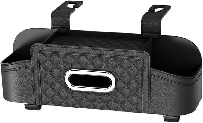 Car Backseat Organizers, Backseat Organizer, 2 Car Cup Holder with Tissue Holder & Hooks Heavy Duty Multifunctional Storage for Most Vehicles