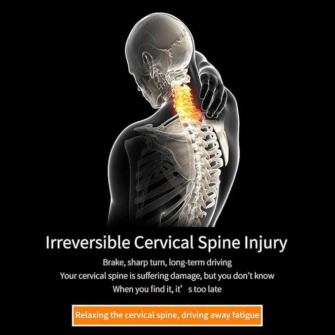 Car Neck Pillow - Memory Foam Cervical Relief Cushion, Headrest Support for Pain, Black