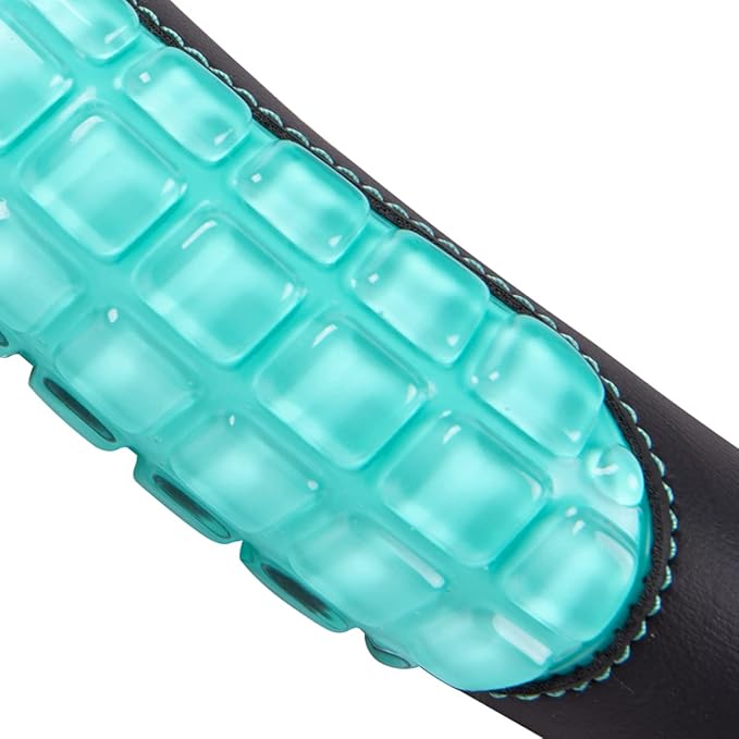 Flying Banner car Steering Wheel Cover Gel Massage Velvet Cool Warm Universal Size 15 inches SUV Truck Anti Slip Odorless Summer Winter (Black Mint Blue, Gel Massage)