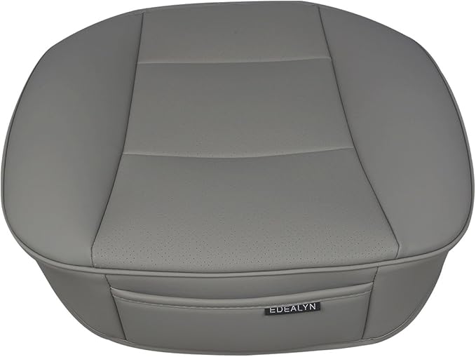 Car Interior PU Leather Car Seat Cover Protector Front Car Seat Cover,Single Seat Cover (Width 20.8×deep 21×Thick 0.2 inch) (Gray) Taupe