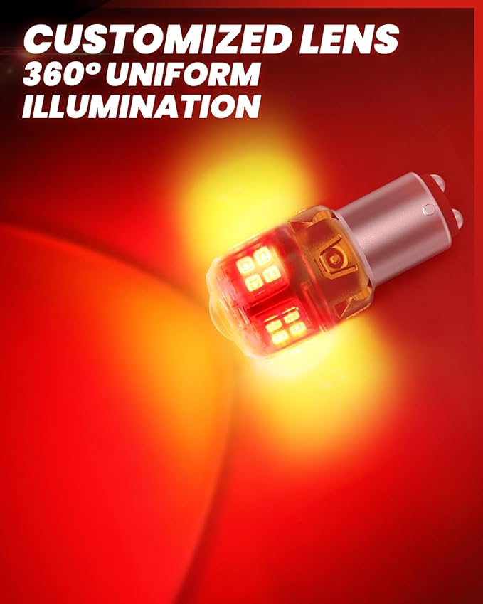 LASFIT 1157 LED Bulb Red Brake Light Tail Lights, Upgraded 500% Super Bright 2057 2357 7528 BAY15D LED Lamps with Projector Lens Replacement for Inner Taillights Stop Lights, 2pcs