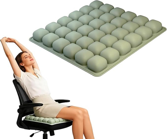 3D Air Cushion, A Pressure-reducing and Shock-Absorbing Seat Cushion, Suitable for Office Chairs, Car Seats, Wheelchairs, Helps Relieve Tailbone Pain and Prevent Hemorrhoids (Green, 36airbag)