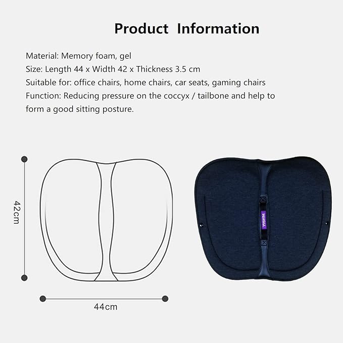 Gel Seat Cushion Orthopedic Lightweight Folding Seat Cushion for Car/Chair/Train/Airplane/Stadium Seat