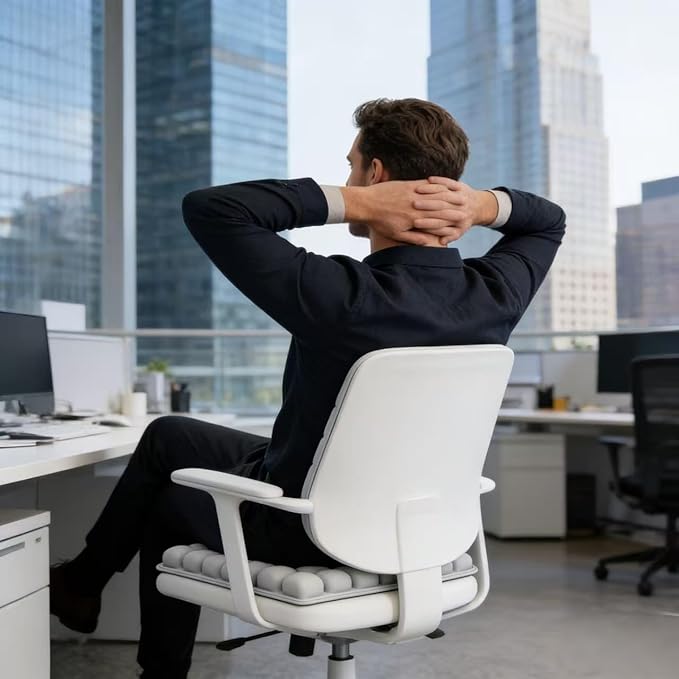 3D Air Cushion, A Pressure-reducing and Shock-Absorbing Seat Cushion, Suitable for Office Chairs, Car Seats, Wheelchairs, Helps Relieve Tailbone Pain and Prevent Hemorrhoids (Green, 36airbag)