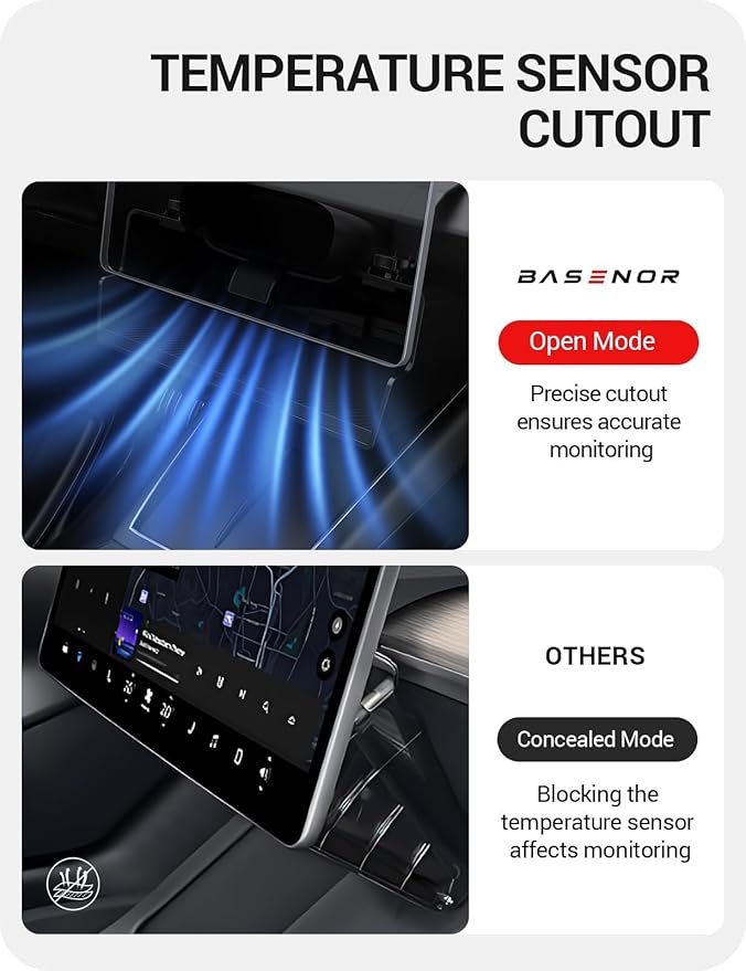 BASENOR 2026 Tesla Model Y Model 3 Under Screen Storage Box [100% Secure] Center Console Organizer Tray for Model Y Juniper 2025 2026 Model 3 Highland 2024 2025 2026 (Standard, Premium & Performance)