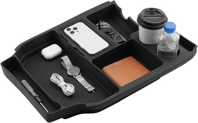 SXCY for 2025 2026 Toyota Sienna Center Console Organizer for 2025 2026 Toyota Sienna Accessories Silicone Under Console Cupholder Tray for 2021-2026 Sienna Under Console Storage[Not for Cool Box]