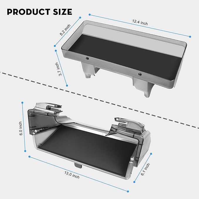 Under Screen Storage Organizer for 2026 New Model Y Juniper,[Retractable & Tool-Free] Under Screen Storage Box with Behind Screen Tissue Holder Compatible with Tesla 2025-2026 Model Y Juniper