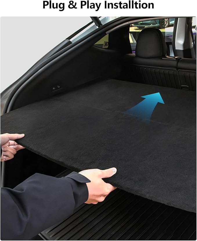for Tesla Trunk Cargo Cover Model Y Juniper 2025 2026 Trunk Storage Board Model Y Accessories Storage Dividers Layered Partition Board Shield Shade Anti-Spy Luggage Privacy