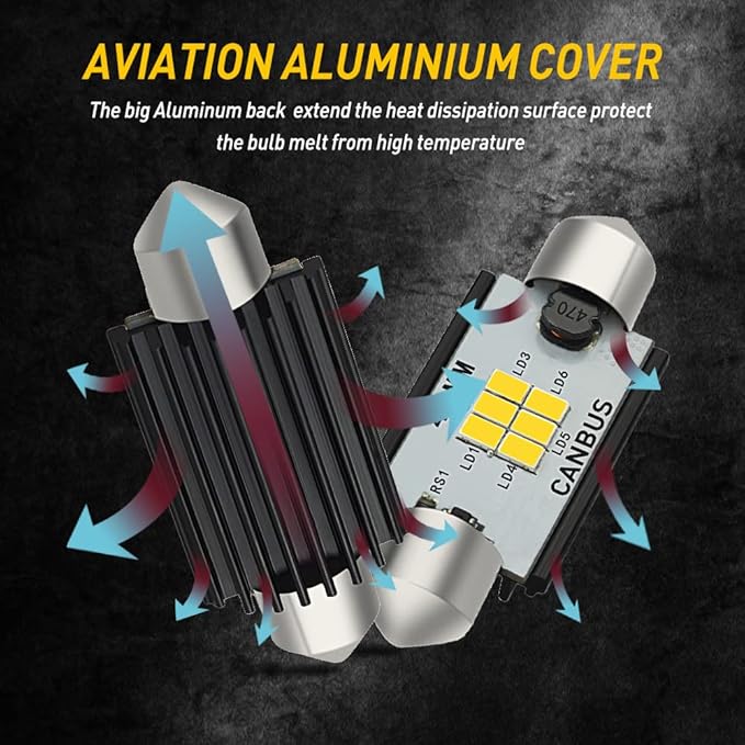 AUXITO 578 LED Bulbs Canbus Error Free 211-2 212-2 41MM 42MM Festoon LED Bulbs for Dome Light Interior Car License Plate Map Door Courtesy Marker Lights, Xenon White