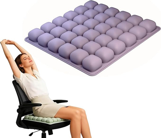 3D Air Cushion, A Pressure-reducing and Shock-absorbing Seat Cushion, Suitable for Office Chairs, Car Seats, Wheelchairs, Helps Relieve Tailbone Pain and Prevent Hemorrhoids (Purple, 36airbag)