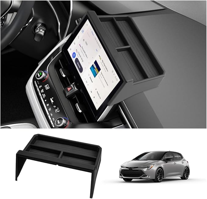LUWU Dashboard Storage Tray Compatible with 2026 Toyota Corolla Cross & 2025 2026 Corolla 10.5-inch Behind Screen Organizer Center Console Display Box Dash Tray Accessories (Only for 10.5" Screen)