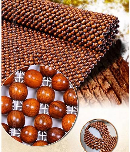 Wood Beaded Auto Car Seat Bead Cover,Natural Rosewood Wooden Bead Cool Refreshing Back Massaging Comfort Cushion Mat,Premium Quality Universal for Car Truck on Summer (Front seat)