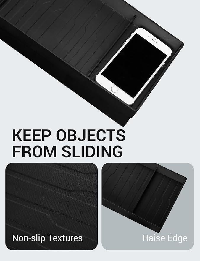 BASENOR 2026 Tesla Model Y/3 Center Console Behind Screen Storage, Dashboard Hidden Organizer, Tissue Holder for 2025 2026 Model Y Juniper 2024-2026 Model 3 Highland