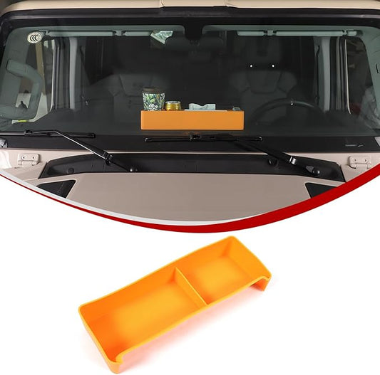 Center Console Dash Organizer for INEOS Grenadier 2020-2025 Accessories, Dashboard Organizer Tray, Navigation Screen Rear Stroage Tray, Dash Panel Insert Behind Screen Silicone Stroage Pallet (Yellow)