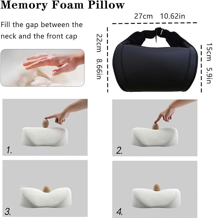 Car Neck Pillow Memory Foam Automotive Seat Cushions of Headrests for Relieving Neck Stiffness Seat Neck Support Pillow, Fits All Vehicles, 2 Pieces, Black