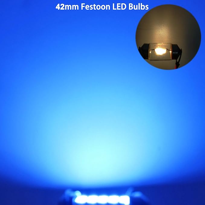 XINYANG 2PCS 578 Festoon LED Car Bulb 41mm 42mm 1.65in 211-2 Led Light Bulb Extremely Bright 20-SMD 4014 Chipsets Canbus Error Free 212-2 LED Lamp for Car Map Dome License Plate Lights,Blue