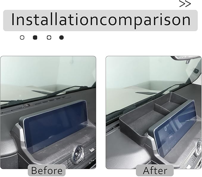 Center Console Dash Organizer for INEOS Grenadier 2020-2025 Accessories, Dashboard Organizer Tray, Navigation Screen Rear Stroage Tray, Dash Panel Insert Behind Screen Silicone Stroage Pallet (Black)