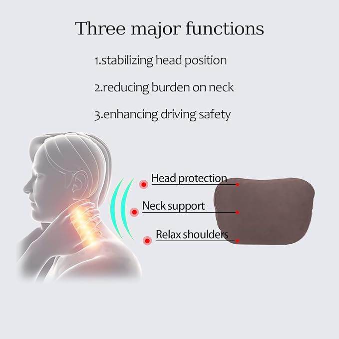 2pcs Car Neck Pillow for headrests,Support Drive Seats Head Cushion Pillows,Superfiber Suede,Plant-Based Polyester,Thickness & Height Adjustable,11.8x7.5,Inner Liner fillable(Off-White)