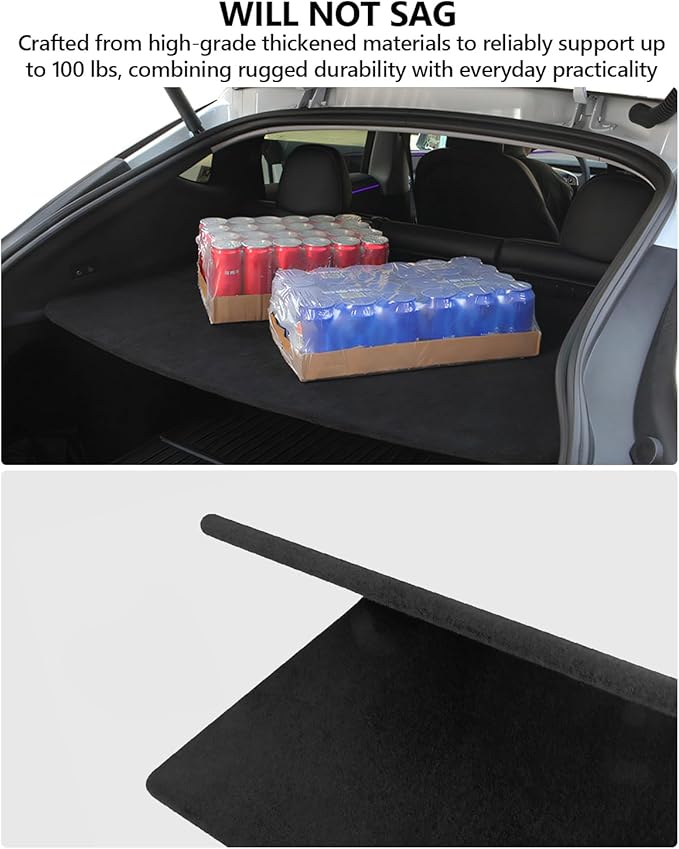 for Tesla Trunk Cargo Cover Model Y Juniper 2025 2026 Trunk Storage Board Model Y Accessories Storage Dividers Layered Partition Board Shield Shade Anti-Spy Luggage Privacy