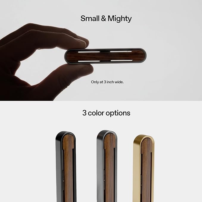 MOOD Car Air Freshener, Premium Wood and Metal Automotive Vent Clip Diffuser, Car Accessory Gift, Gadget, Stocking Stuffer - Champagne Brass