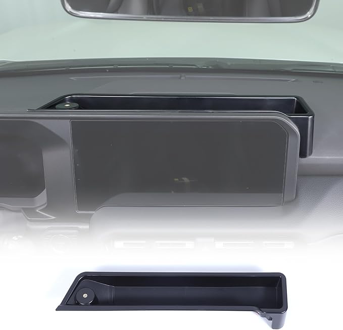 Center Console Dash Organizer Tray Compatible with Toyota Land Cruiser 250 Prado 2024 2025+ Navigation Screen Rear Insert Auxiliary Storage Box,Phone Holder Accessories (Style F (Without bracket))