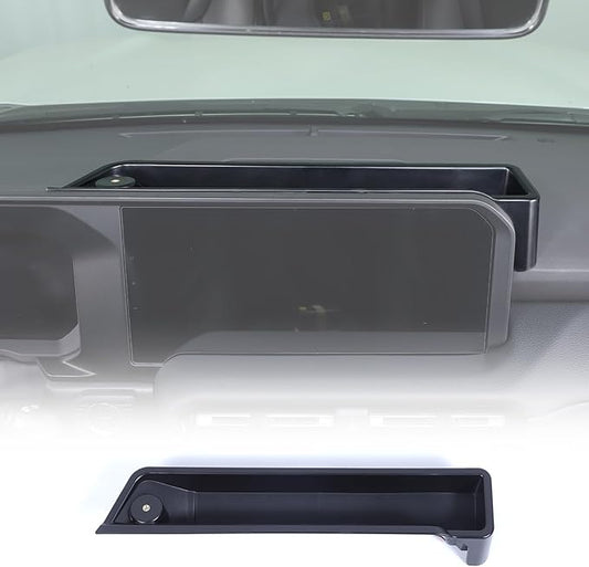 Center Console Dash Organizer Tray Compatible with Toyota Land Cruiser 250 Prado 2024 2025+ Navigation Screen Rear Insert Auxiliary Storage Box,Phone Holder Accessories (Style F (Without bracket))