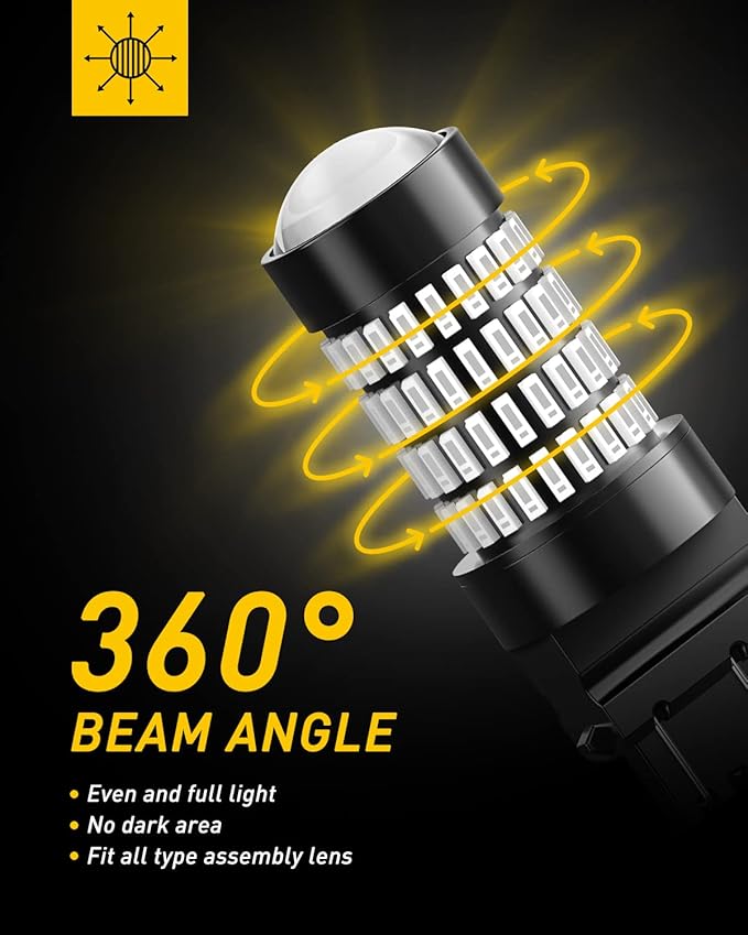 AUXITO Upgraded 3157 LED Bulbs Red, Super Bright 3056 3156 3057 4157 LED Bulbs with Projector for Brake Lights Tail Lights Stop Turn Signal Reverse Back Up Parking Marker Lights