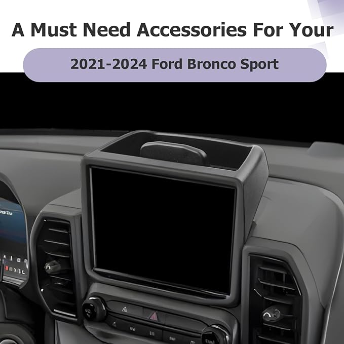 LUWU 2024 Bronco Sport Dashboard Storage Tray Compatible with Ford Bronco Sport 2021-2024 Accessories Center Console Display Box Hidden Organizer Tray Behind Screen (Only Fit for 8-inch Screen)