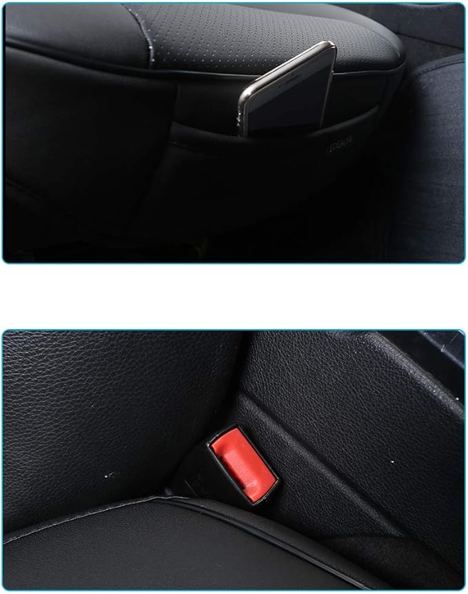Luxury PU Leather Car Seat Cover Protector Front, Bottom Single Seat Cover-Compatible with 90% Vehicles (Width 20.8 ×deep 21×Thick 0.2 inch) (Black)
