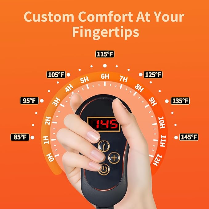 Heated Seat Cushion for Office Chair, Thick Heated Chair Pad, Auto Shut Off, 7 Heating Levels, Fast Heating, Heating Pad Seat Warmer for Full Back, Hips, Thighs, Universal Fit, Gift Women Men