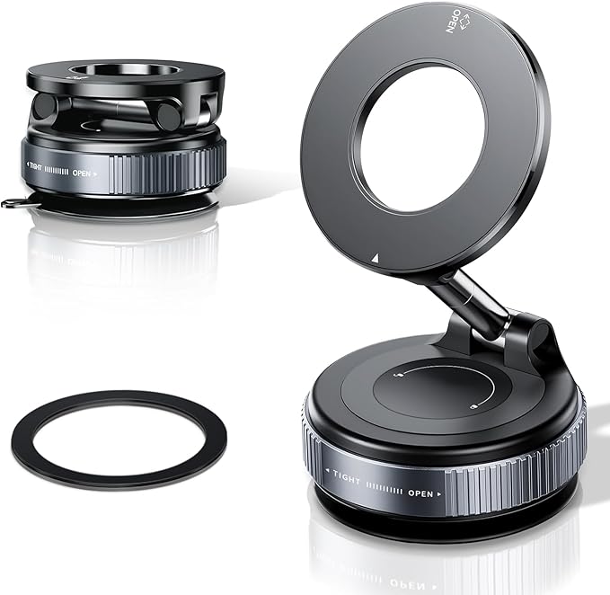 Upgraded 360°Vacuum Magnetic Phone Holder，Car Phone Mount，Suction Cup Car Phone Mount for Magsafe, Adjustable Magnetic Phone Stand Compatible with iPhone 16 Pro Max