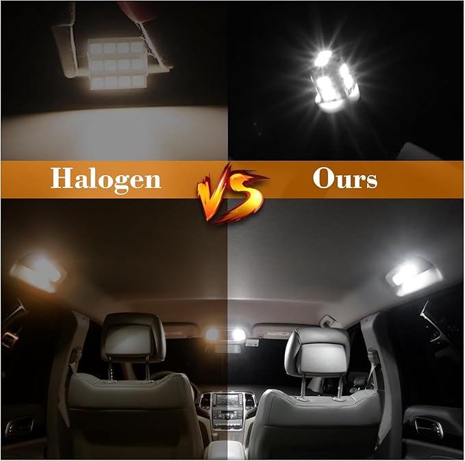 24 Pieces Dome Light LED Car Interior Bulb Kit Set 194 T10 DE3175 578 31mm 42mm Bulbs Interior Replacement Lights for Car Map License Plate Door Side Marker Cornering Trunk Light - White