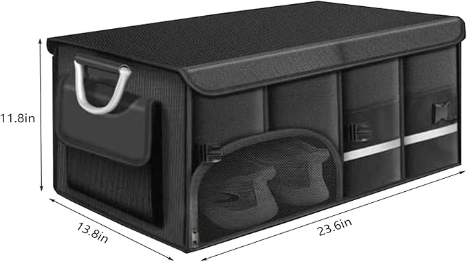 Collapsible Multi Compartment Car Trunk Organizer,SUV Trunk Organizer, suitable for Car Accessories Interior for Women and Men (JB-60)