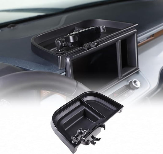 Dashboard Storage Box Fit for Ford Maverick 2022, ABS Dash Panel Tray Organizer, Dash Tray Phone Holder Mount with Storage Box, Dash Center Console Table Storage Tray (Type B)