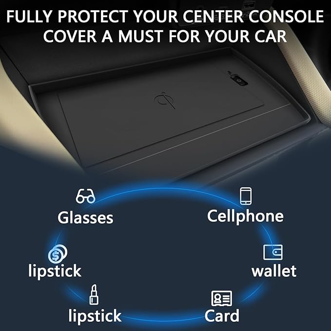 Center Console Wireless Charging Protective Mat fits for 2025 2026 Forester Accessories (Base Premium Sport Wilderness Limited Touring) Center Console Inserts Liner Anti-Slip Anti-Dust Waterproof Mats