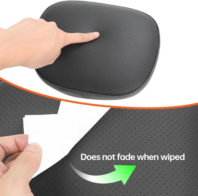 1P Car Neck Pillow 3-Level Adjustable Fits Drivers of All Heights Durable Leather Material Stain-Resistant Easy to Clean Memory Foam Inner Core Ultra Soft Comfortable Wide Straps Anti-Slip Anti-Shift