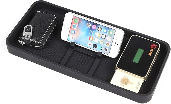 for 2022-2024 2025 Hummer EV SUV Pickup Accessories Center Console Dashboard Organizer,Non-Slip Dashboard Tray Dash Storage Box Console Tray Phone Key Organizer Container (Black)