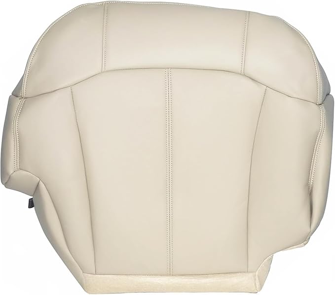 GXARTS Driver Side Bottom Replacement Leather Seat Cover Shale Light Tan #522 or 922 Fit for Chevy Tahoe Suburban 1500 2500 1999 2000 2001 2002
