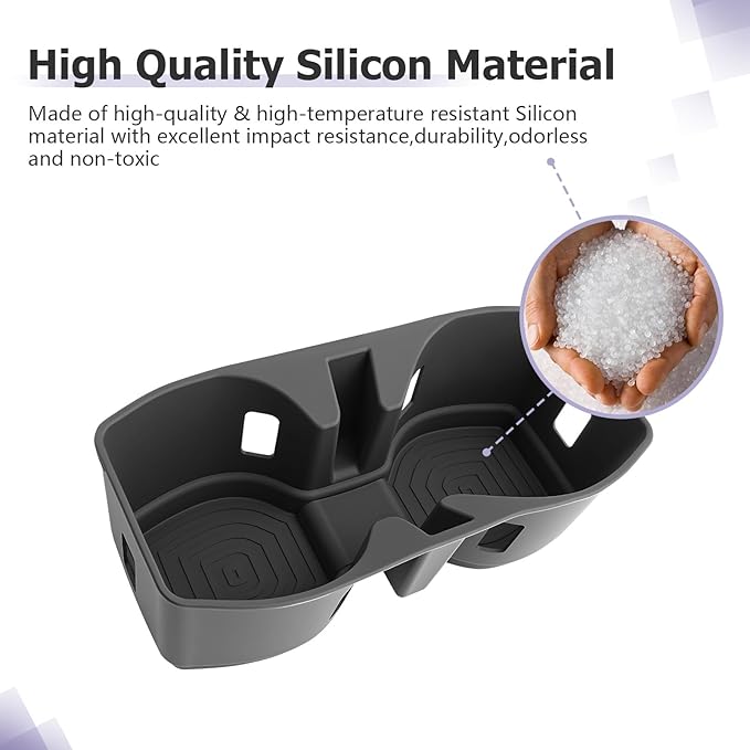 LUWU 2025 2026 Charger Center Console Cup Holder Compatible with 2024 2025 2026 Charger Daytona R/T Scat Pack Premium Silicon Cup Holder Spill-Proof, Easy Install & Clean, Black Interior Accessories