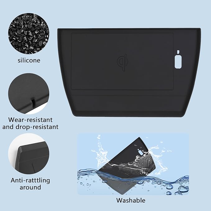 Center Console Wireless Charging Protective Mat fits for 2025 2026 Forester Accessories (Base Premium Sport Wilderness Limited Touring) Center Console Inserts Liner Anti-Slip Anti-Dust Waterproof Mats