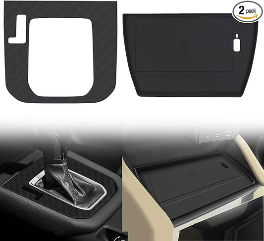 Center Console Wireless Charging Protective Mat and Center Console Cover Carbon Fiber fits for 2025 2026 Forester Accessories Inserts Liner Anti-Slip Anti-Dust Waterproof Mats