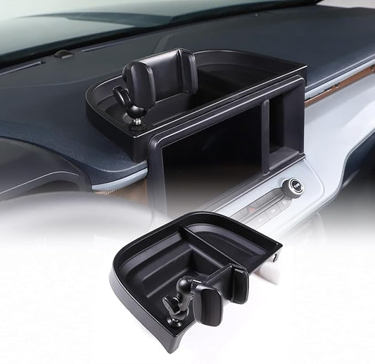 CHEAYAR Dashboard Storage Box Fit for Ford Maverick 2022, ABS Dash Panel Tray Organizer, Dash Tray Phone Holder Mount with Storage Box, Dash Center Console Table Storage Tray (Type A)