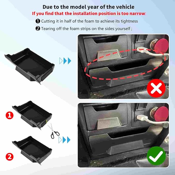 Upgrade 2PCS Console Storage Drawer for Toyota 4Runner 2014-2022 2023 2024 5th Gen, Interior Accessories Dashboard Front Mounted Extra Insert Storage Box Organizer with Anti-Slip Mat